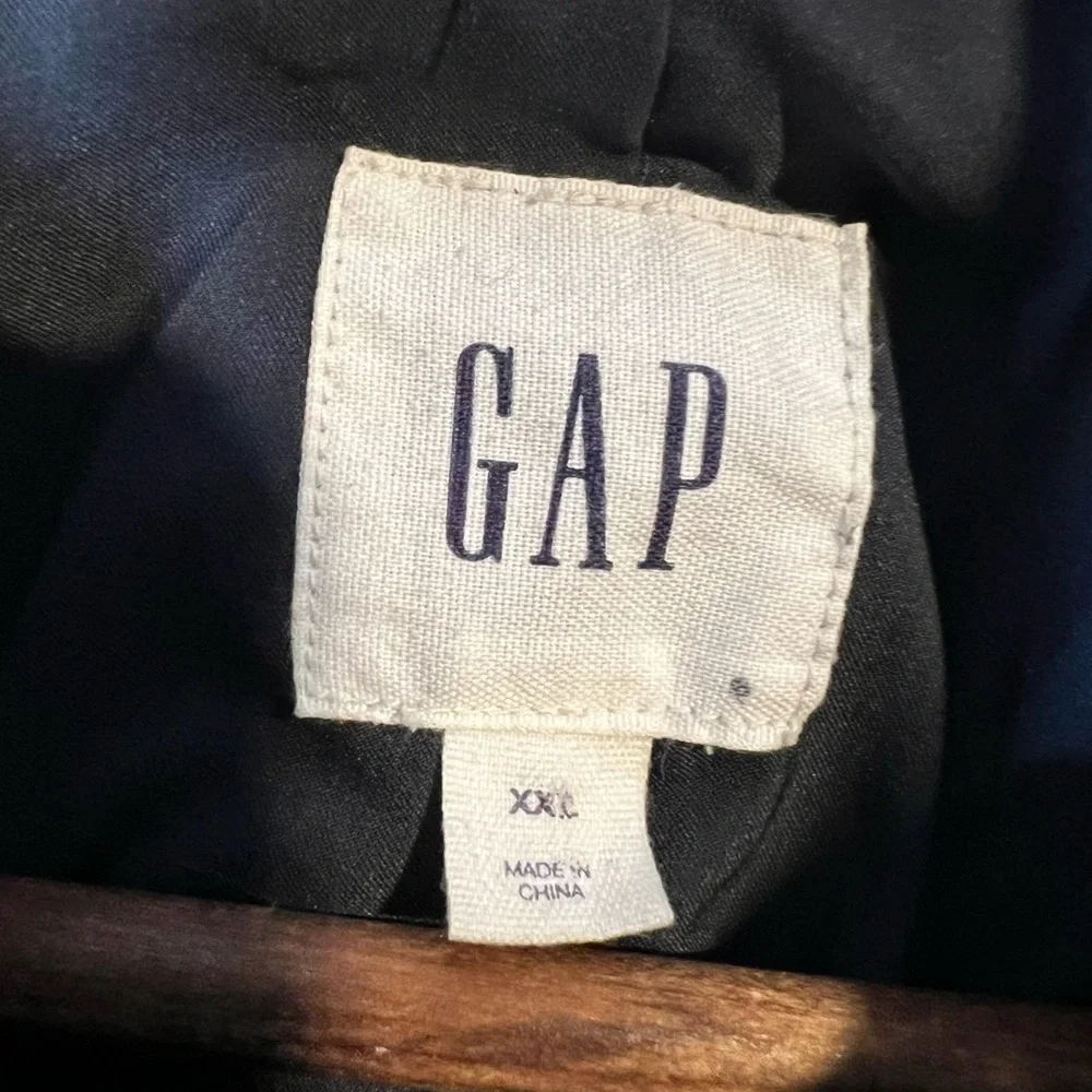 GAP Women Navy Blue Lambskin Leather Field Jacket XXL PLUS pockets - Picture 3 of 5